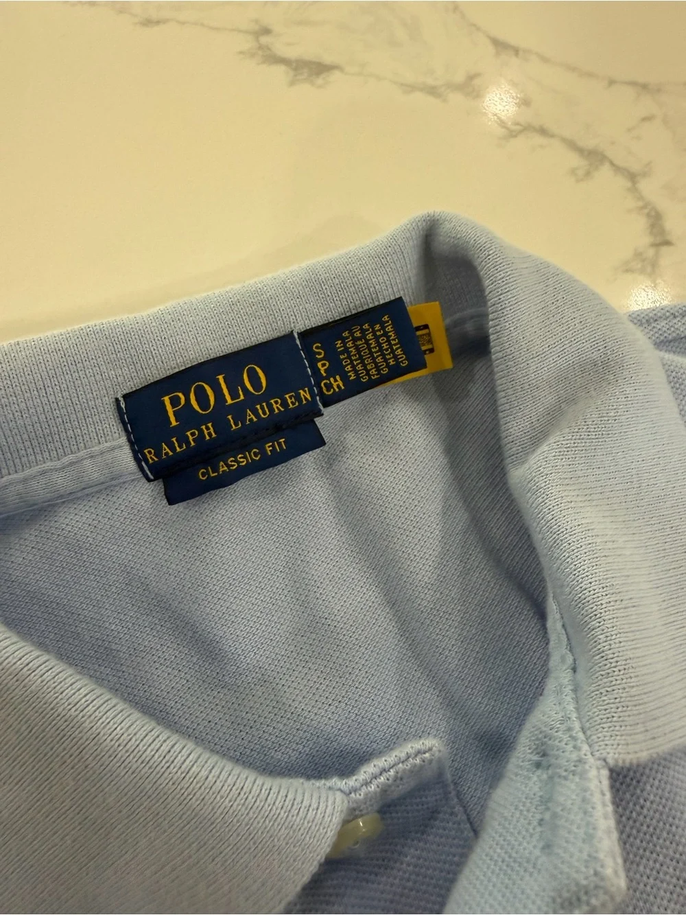 Ralph Lauren Polo Iconic Classic Fit Blue Polo Shirt with White Pony - Picture 4 of 4